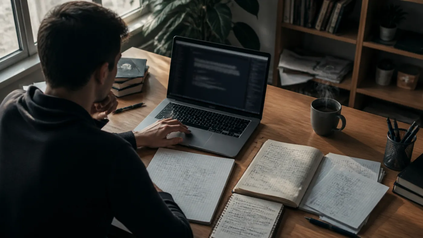 user analyzing Tor Browser structure at a desk
