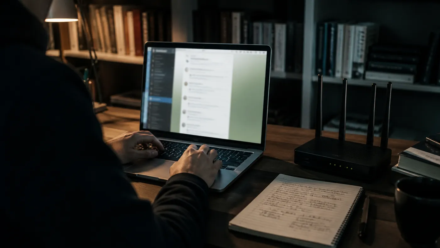 user accessing Hidden Wiki through Telegram
